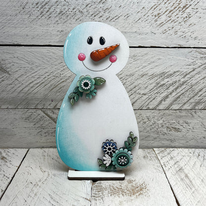 Winter Snowman floreal Out of the Wood