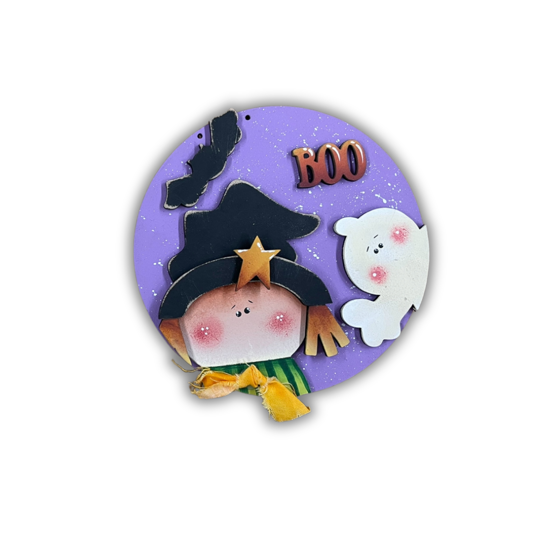 Boo witches & ghost ornament Out of the Wood