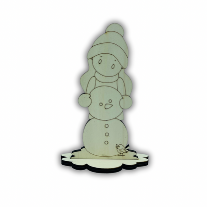 Bimba con pupazzo di neve Out of the Wood