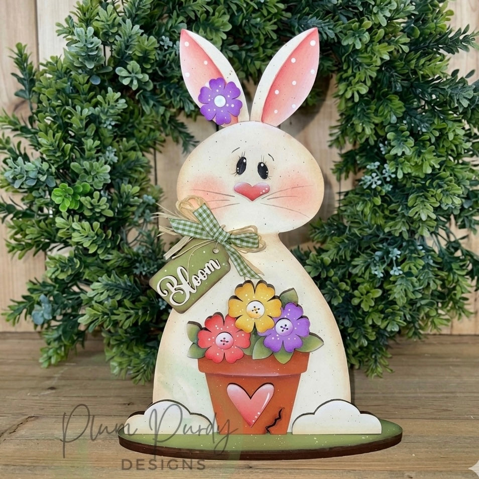 Spring Easter bunny pot Out of the Wood
