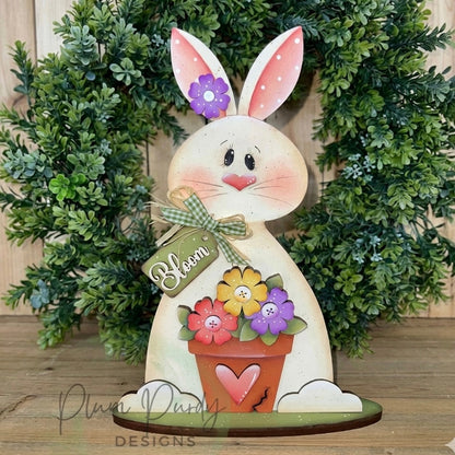 Spring Easter bunny pot Out of the Wood