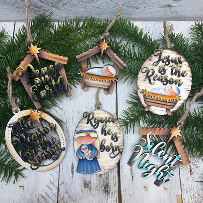 Sweet nativity ornament 2 Out of the Wood