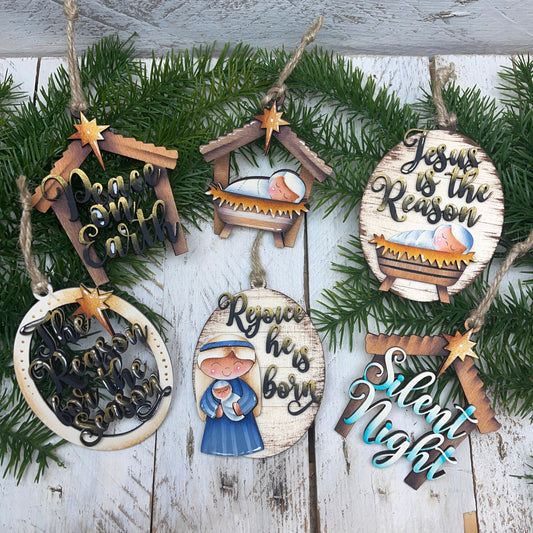 Sweet nativity ornament 2 Out of the Wood