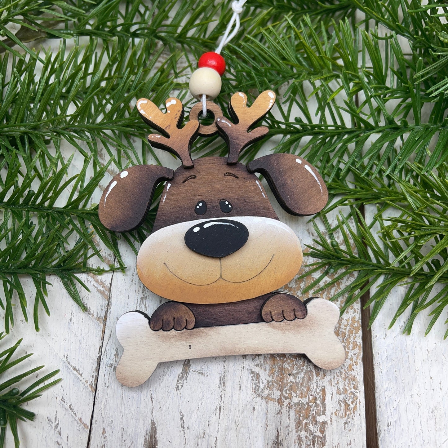 Dog Christmas Ornament Out of the Wood