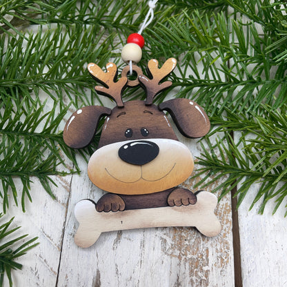 Dog Christmas Ornament Out of the Wood