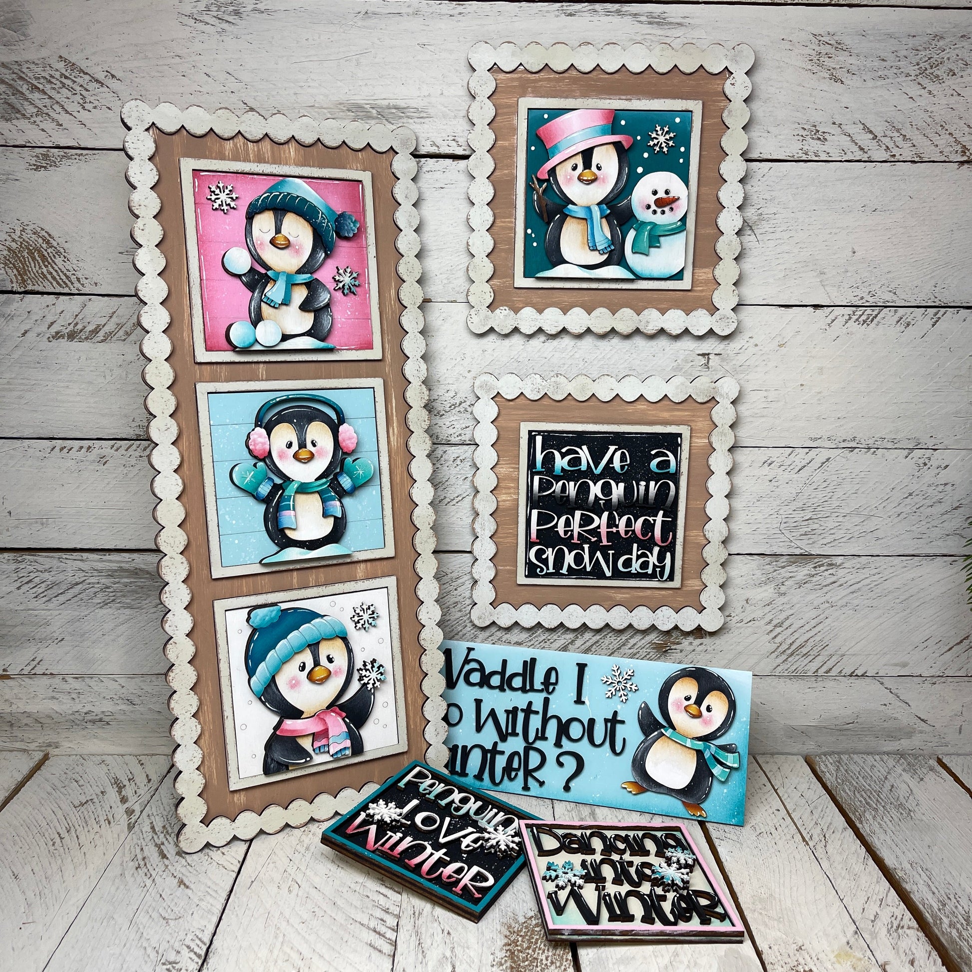 Set pinguini inserto quadrati grandi 10x10 Out of the Wood