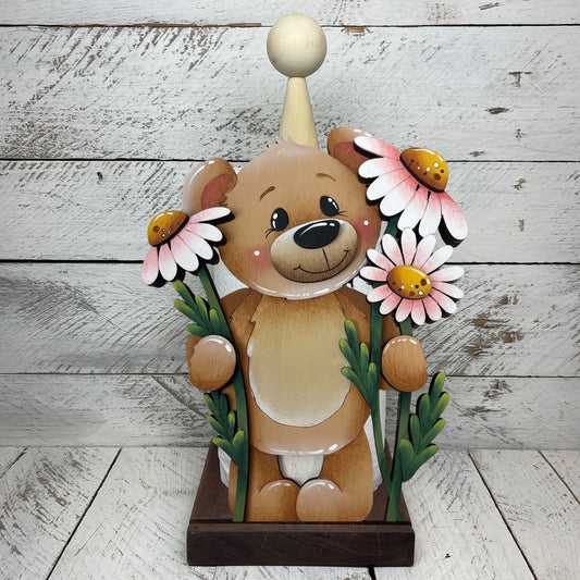 Sagoma orso con fiori per portascottex (Copia) Out of the Wood