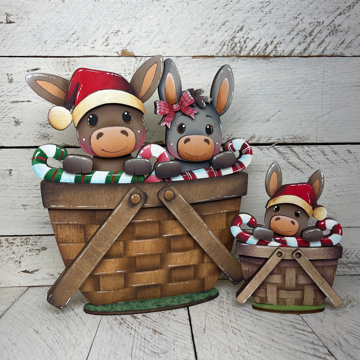 Pannello con asini Natale per cesto intercambiabile Out of the Wood
