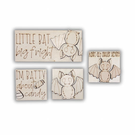 Set pipistrelli inserti quadrati piccoli 6x6 Out of the Wood
