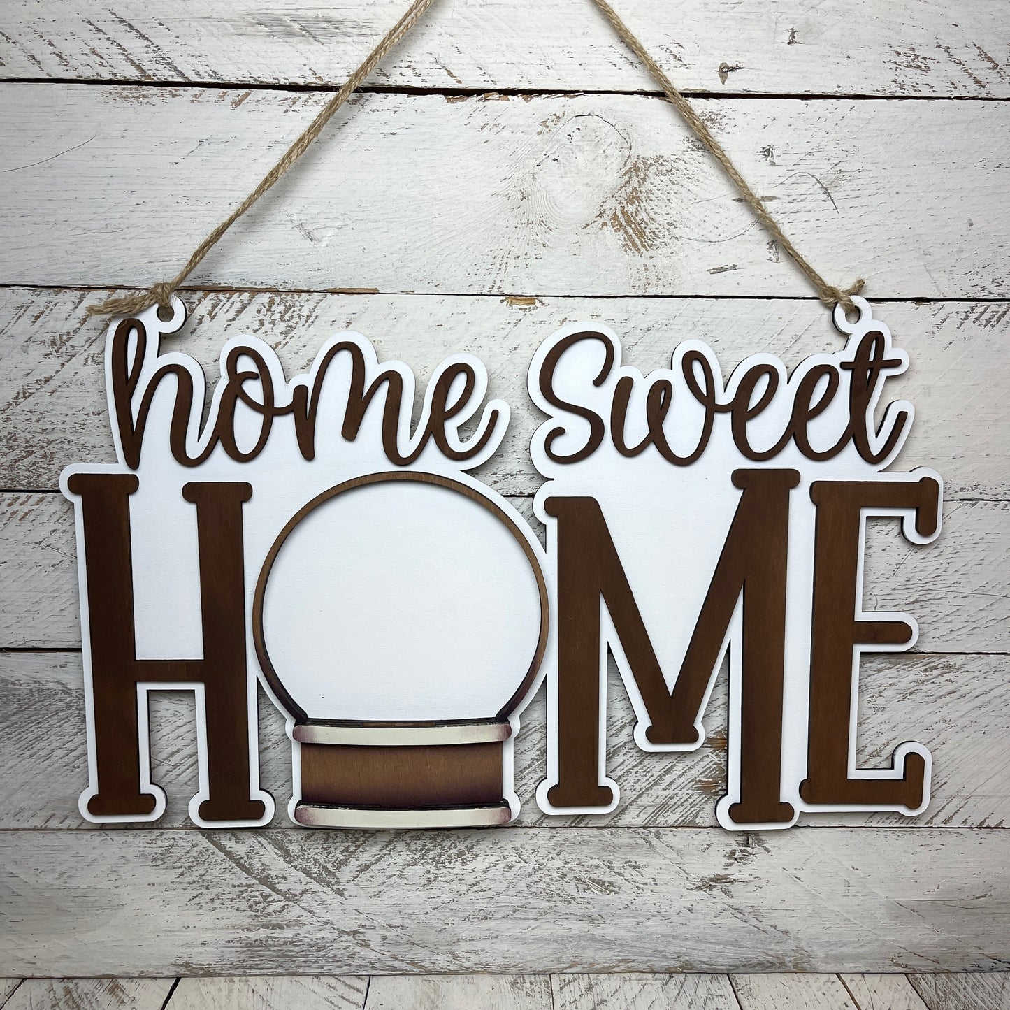 Fuoriporta home sweet home Snow globe vuoto intercambiabile Out of the Wood