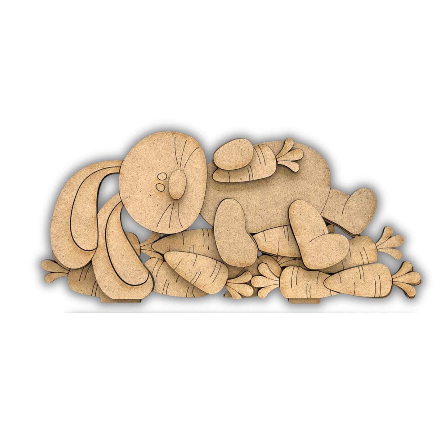 Coniglio disteso su carote Out of the Wood