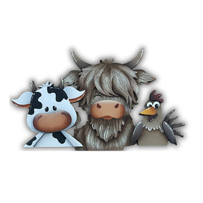 Fuoriporta banner intercambiabile  con animali fattorie Out of the Wood