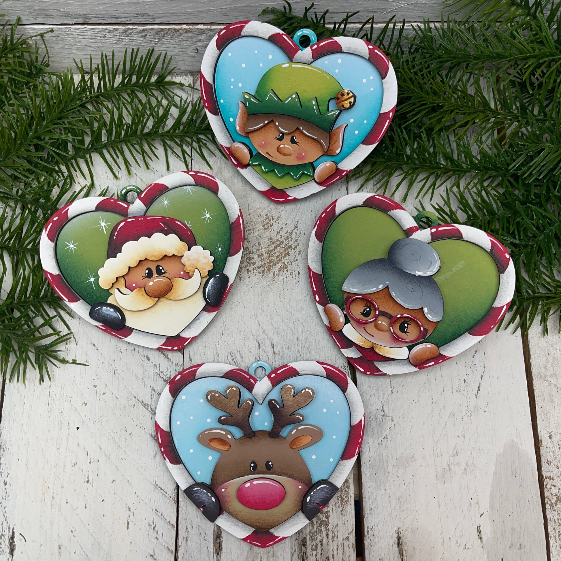 Kit candy cane cuore ornament Out of the Wood