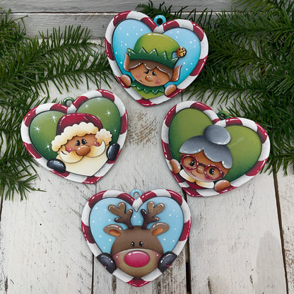 Kit candy cane cuore ornament Out of the Wood