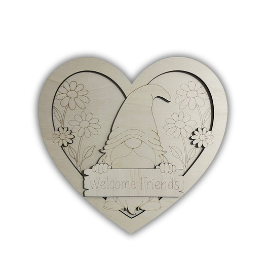 Cuore gnomo welcome friends Out of the Wood