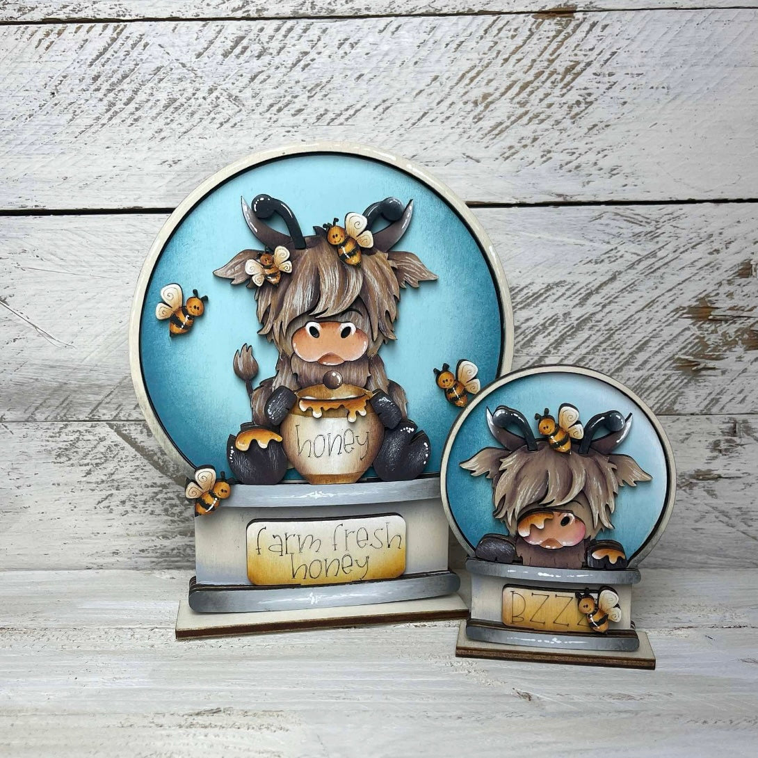 Sagoma mucca new england miele per Snow globe intercambiab Out of the Wood
