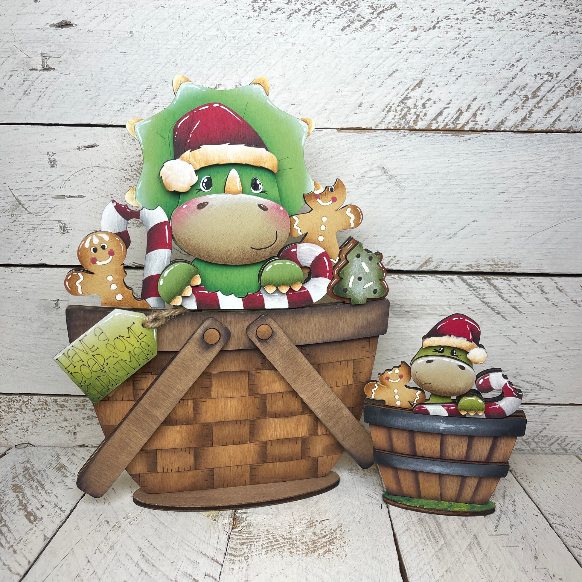 Pannello intercambiabile con dinosauri Natale Out of the Wood