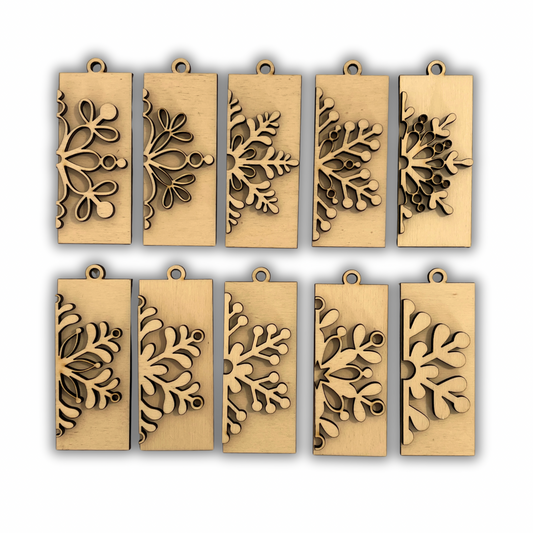 Set Tag snowflake Out of the Wood
