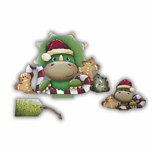 Pannello intercambiabile con dinosauri Natale Out of the Wood