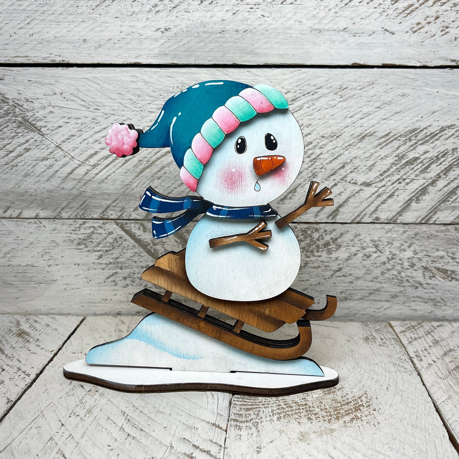 Pupazzi di neve  invernali  con piedistallo Out of the Wood