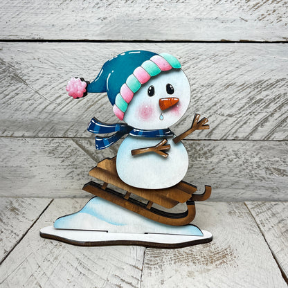 Pupazzi di neve  invernali  con piedistallo Out of the Wood