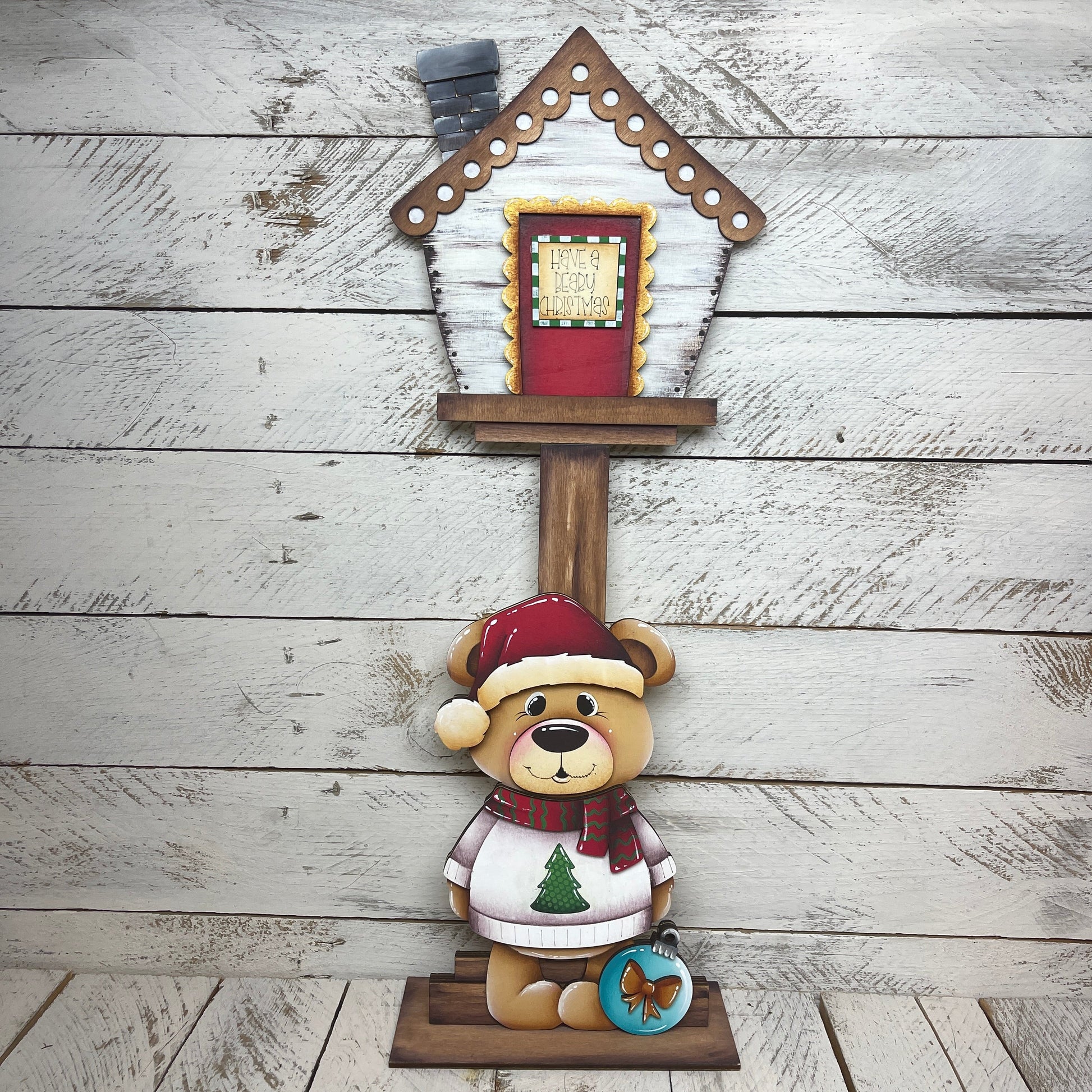 Orso natalizio per casetta uccellini intercambiabile Out of the Wood