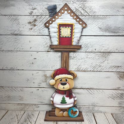 Orso natalizio per casetta uccellini intercambiabile Out of the Wood