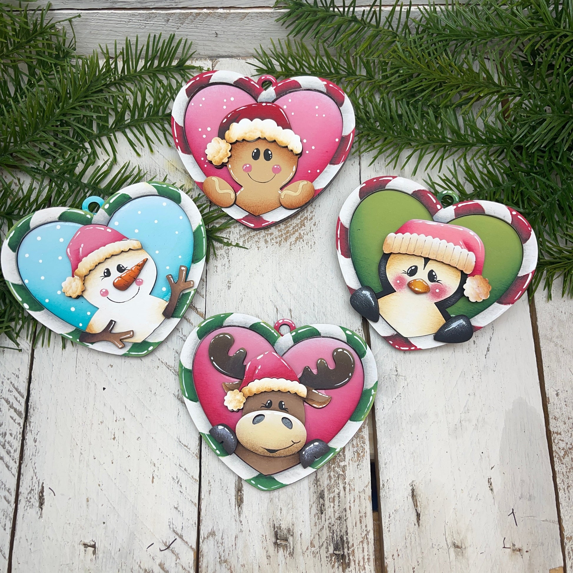 Kit candy cane cuore ornament Out of the Wood