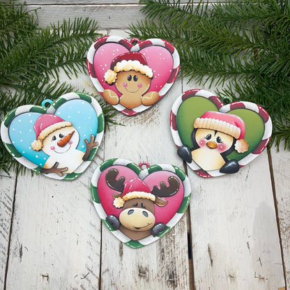 Kit candy cane cuore ornament Out of the Wood