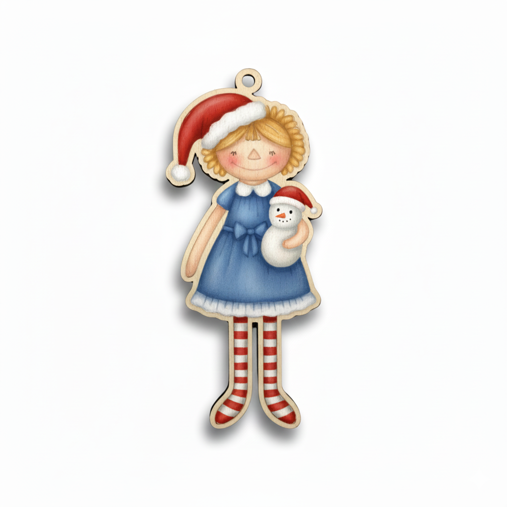 Christmas raggedy ann ornament Out of the Wood