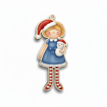 Christmas raggedy ann ornament Out of the Wood