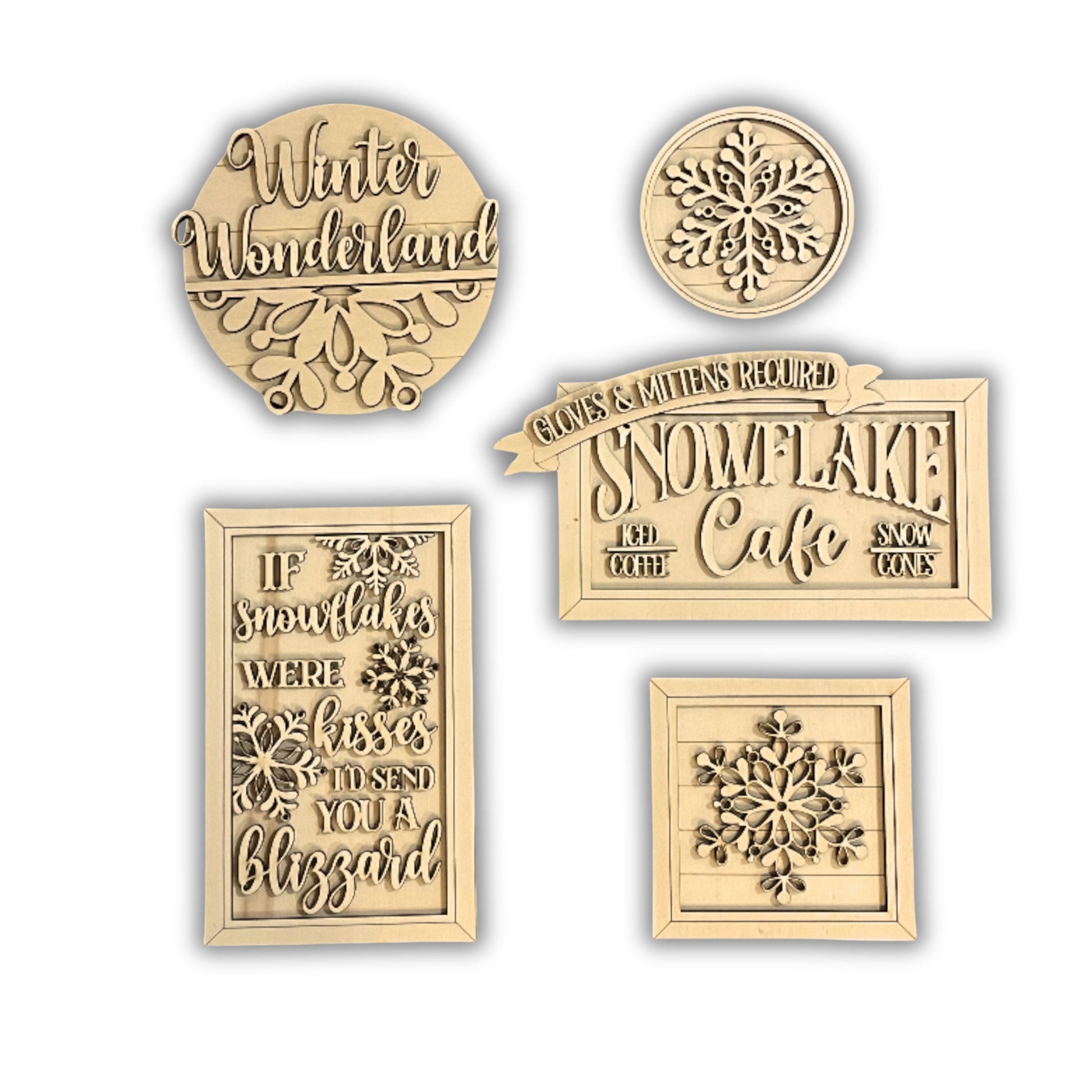 Targhe Winter snowflake Out of the Wood