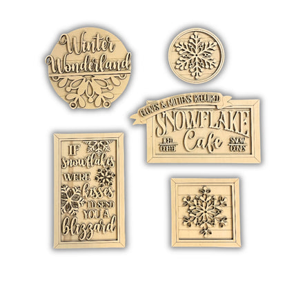 Targhe Winter snowflake Out of the Wood