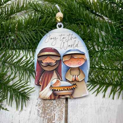 Ornament Nativity Out of the Wood
