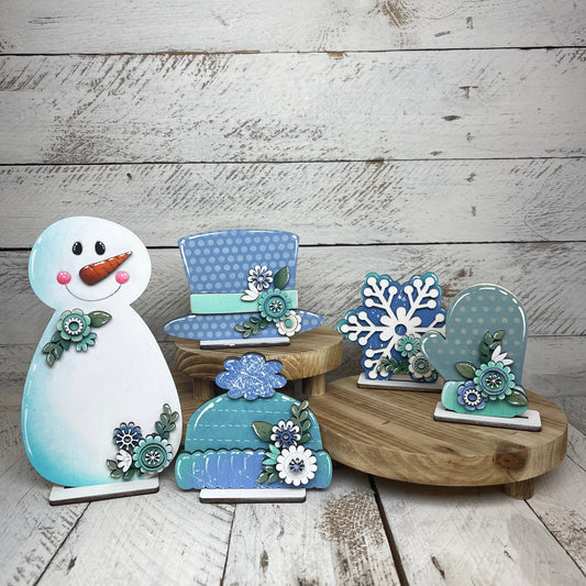 Winter Snowman floreal Out of the Wood