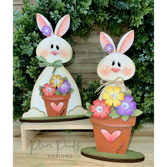 Spring Easter bunny pot Out of the Wood