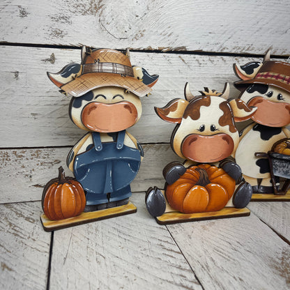 Mucche autunno con piedistallo Out of the Wood