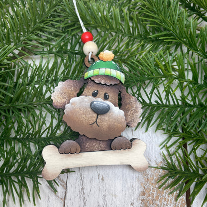 Dog Christmas Ornament Out of the Wood
