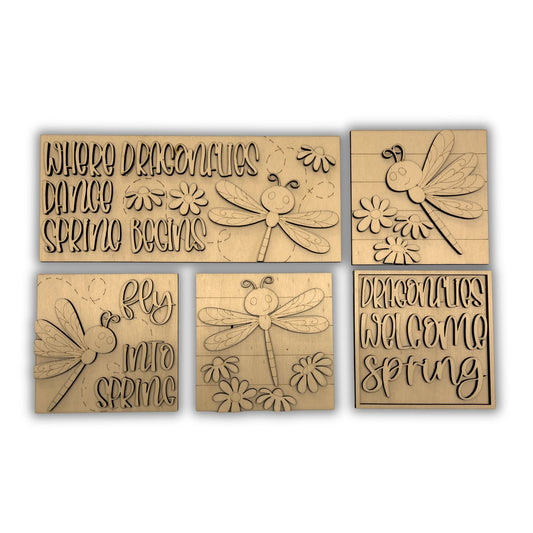 Set libellule primavera inserto quadrati grandi 10x10 (Copia) Out of the Wood