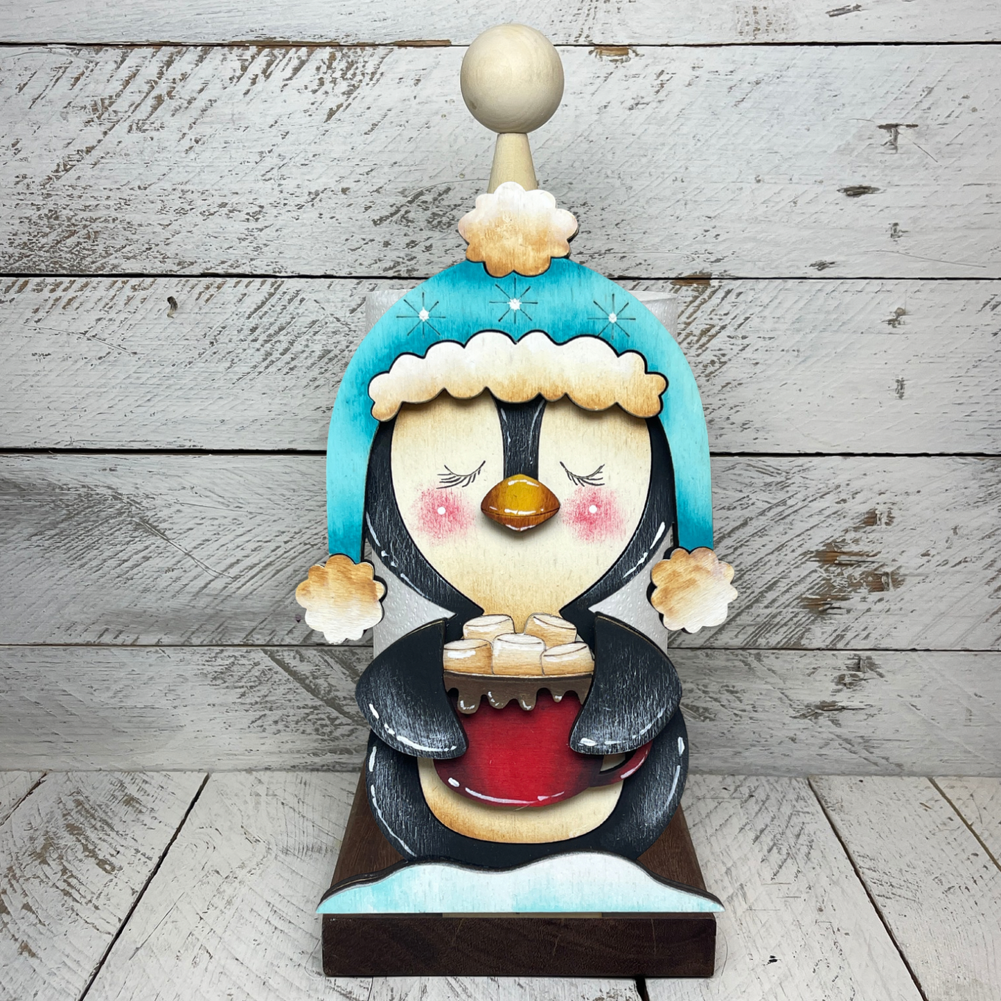 Sagoma per porta scottex pinguini natalizzi Out of the Wood