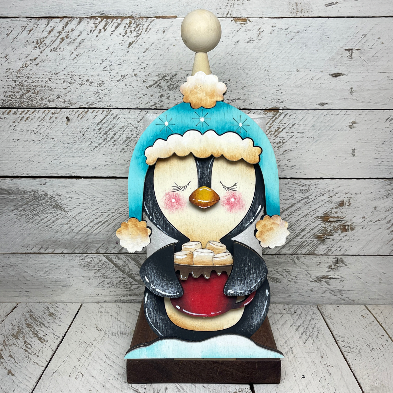 Sagoma per porta scottex pinguini natalizzi Out of the Wood