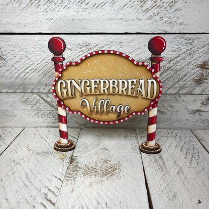 Insegna gingerbread village Out of the Wood