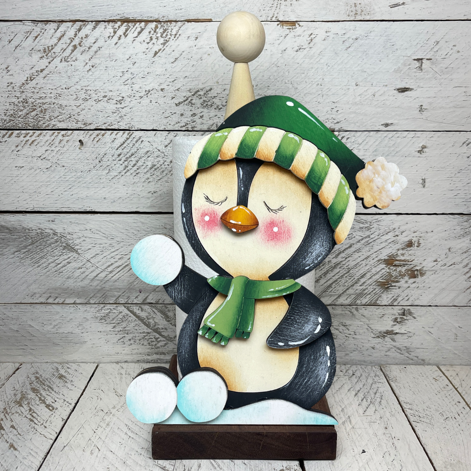 Sagoma per porta scottex pinguini natalizzi Out of the Wood