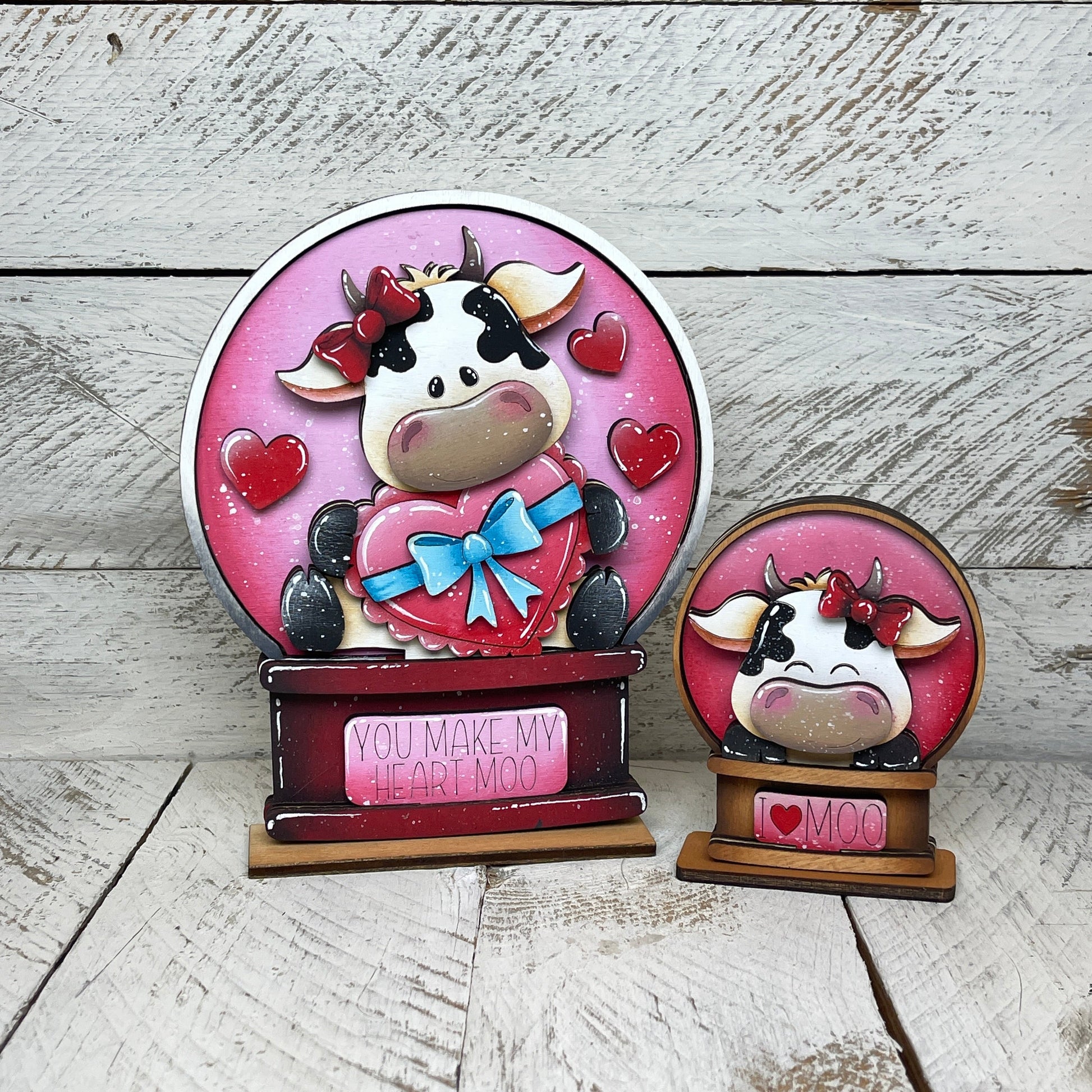 Sagoma mucca innamorat  per Snow globe intercambiabile Out of the Wood