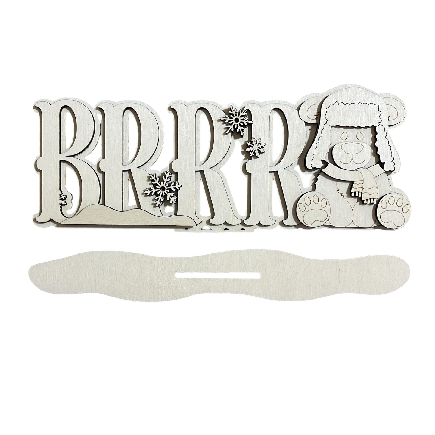 Scritta Brrrr con orso Out of the Wood