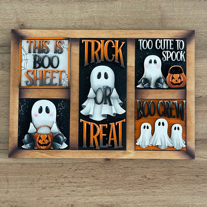 Set fantasmi Halloween inserti quadrati grandi 10x10 Out of the Wood