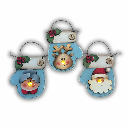 Christmas light gloves ornament Out of the Wood