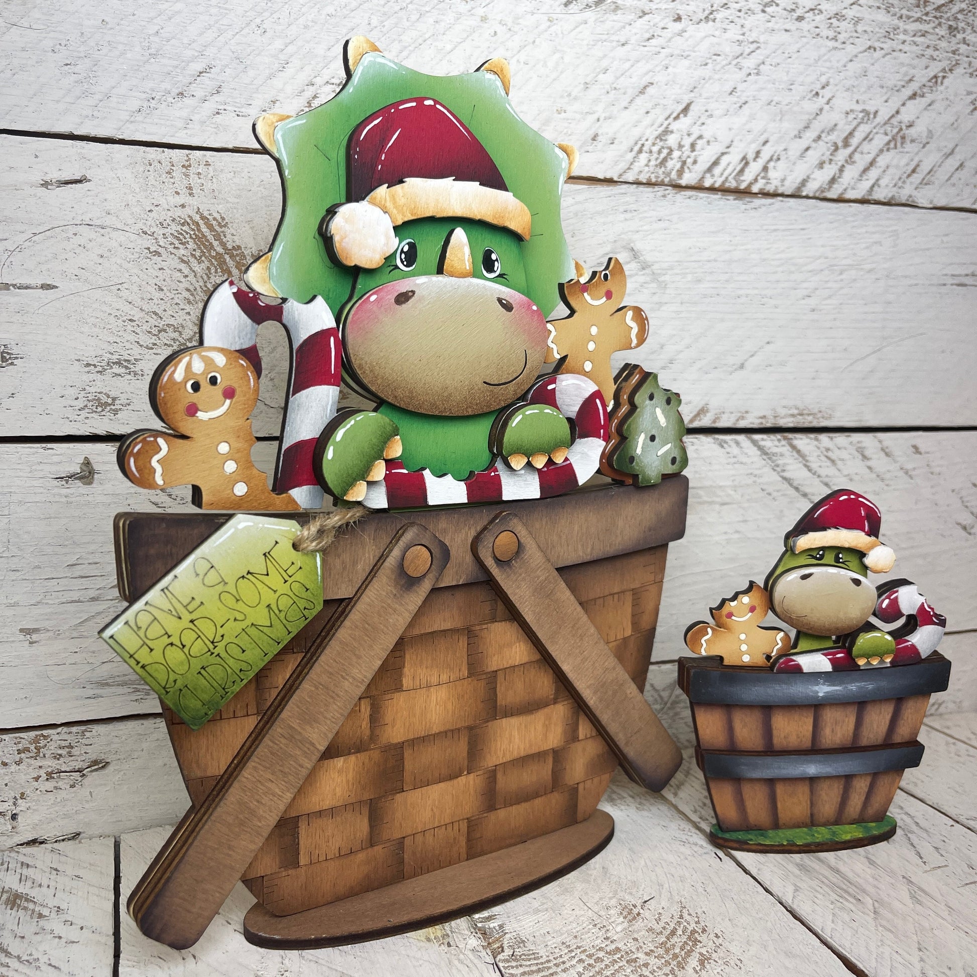 Pannello intercambiabile con dinosauri Natale Out of the Wood
