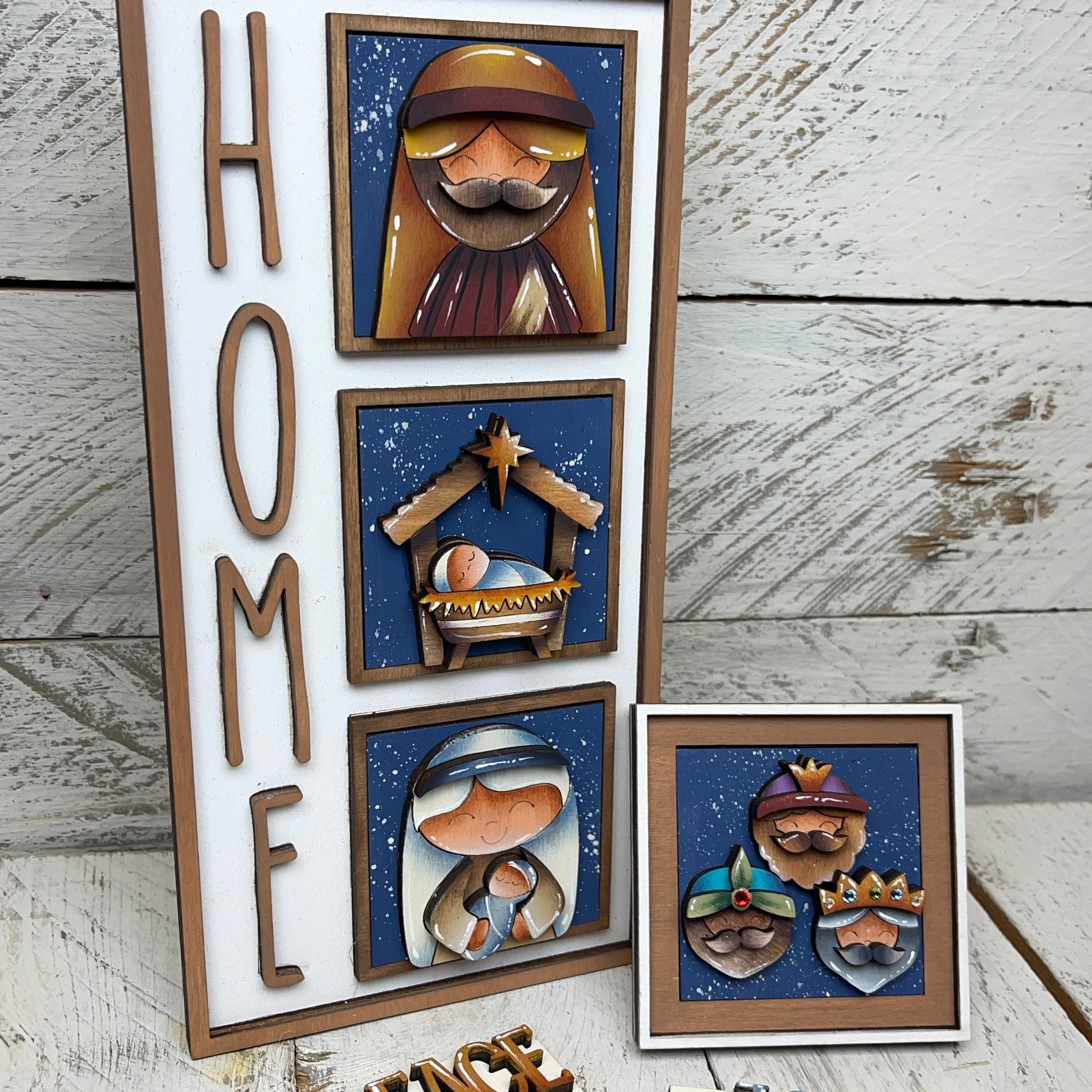 Set nativita inserti quadrati piccoli  6x6 Out of the Wood