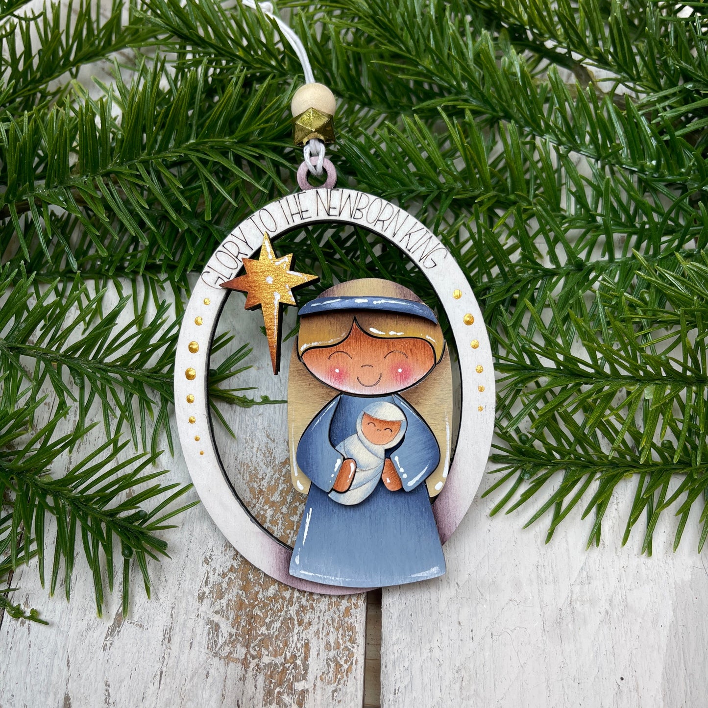 Ornament Nativity Out of the Wood